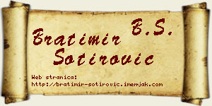 Bratimir Sotirović vizit kartica